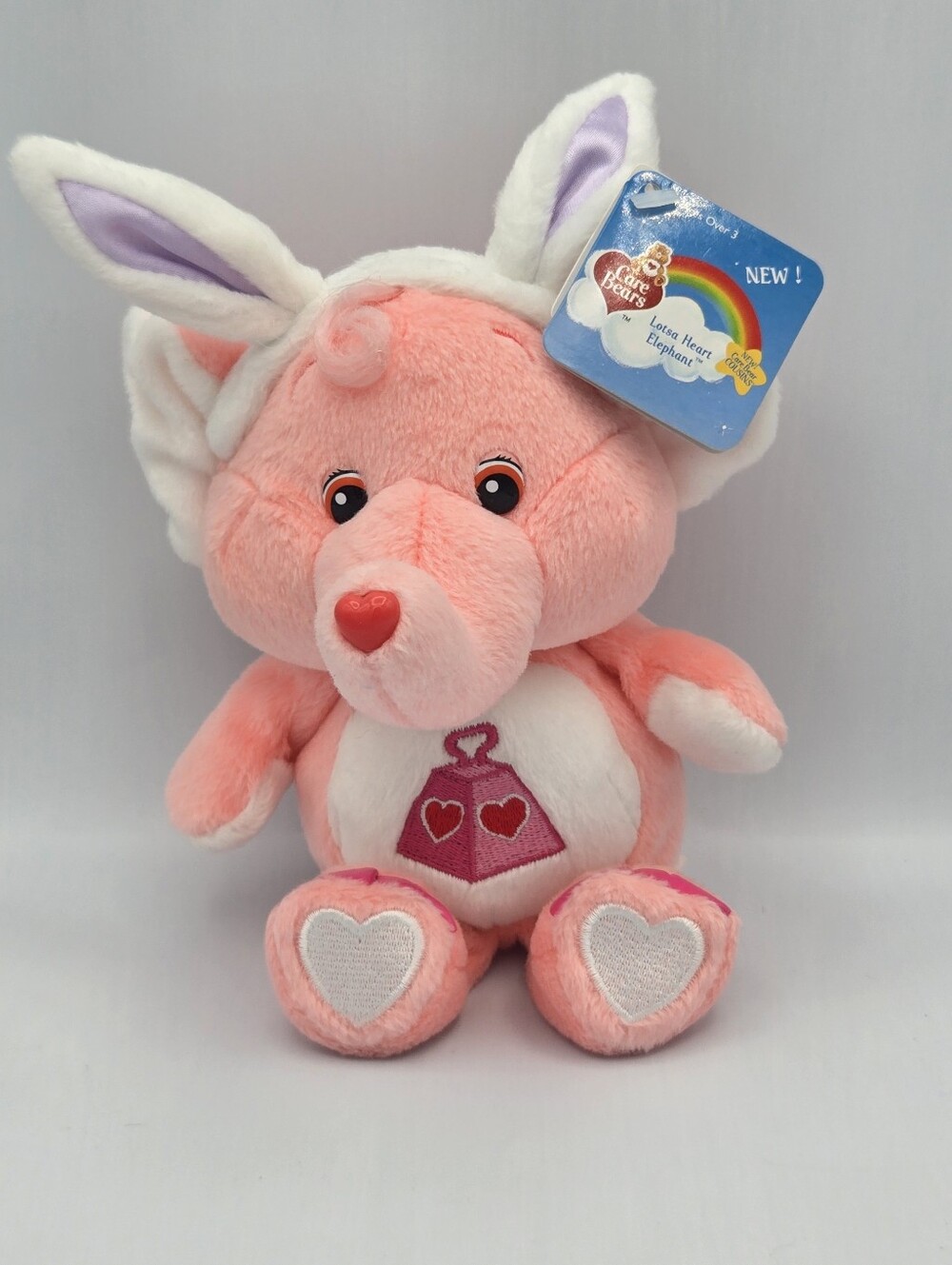 2004 LOTSA HEART ELEPHANT Care Bear Cousins EASTER BUNNY EARS Tags